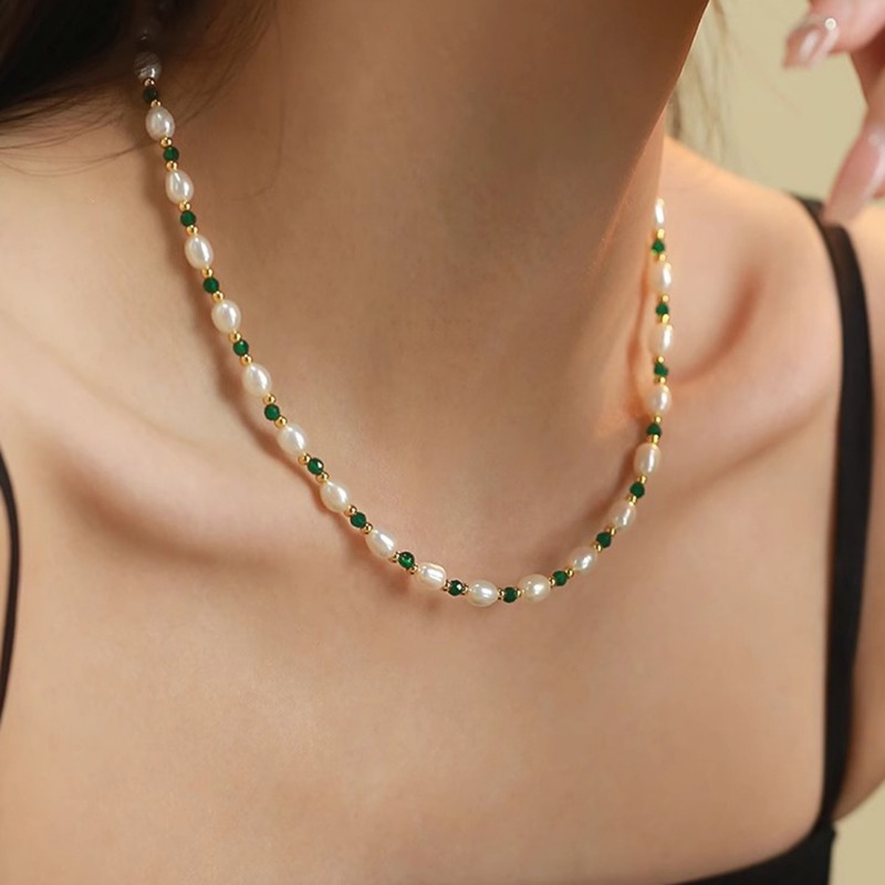 มินาร์ ดีนตี้  กรีน คัลเลอร์ ก - Pearl Choker Necklace Vintage บทวิจารณ์และราคา