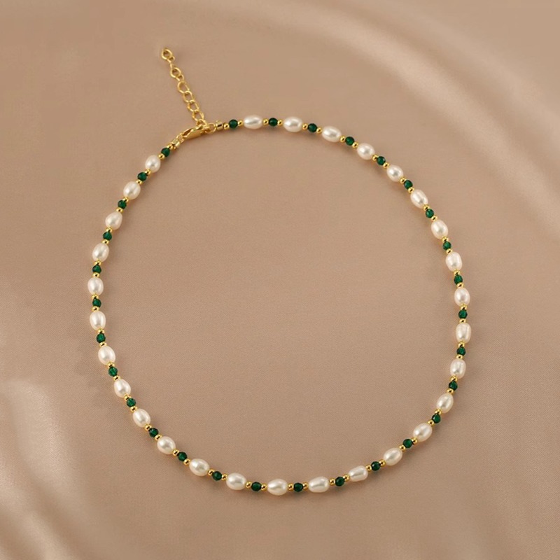 มินาร์ ดีนตี้  กรีน คัลเลอร์ ก - Pearl Choker Necklace Vintage บทวิจารณ์และราคา