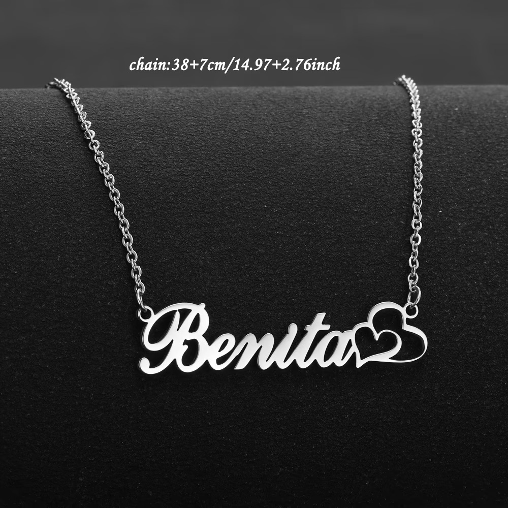 สร้อยคอหัวใจคู่แบบกำหนดเองได้  - Custom Name Necklace Stainless Steel บทวิจารณ์และราคา