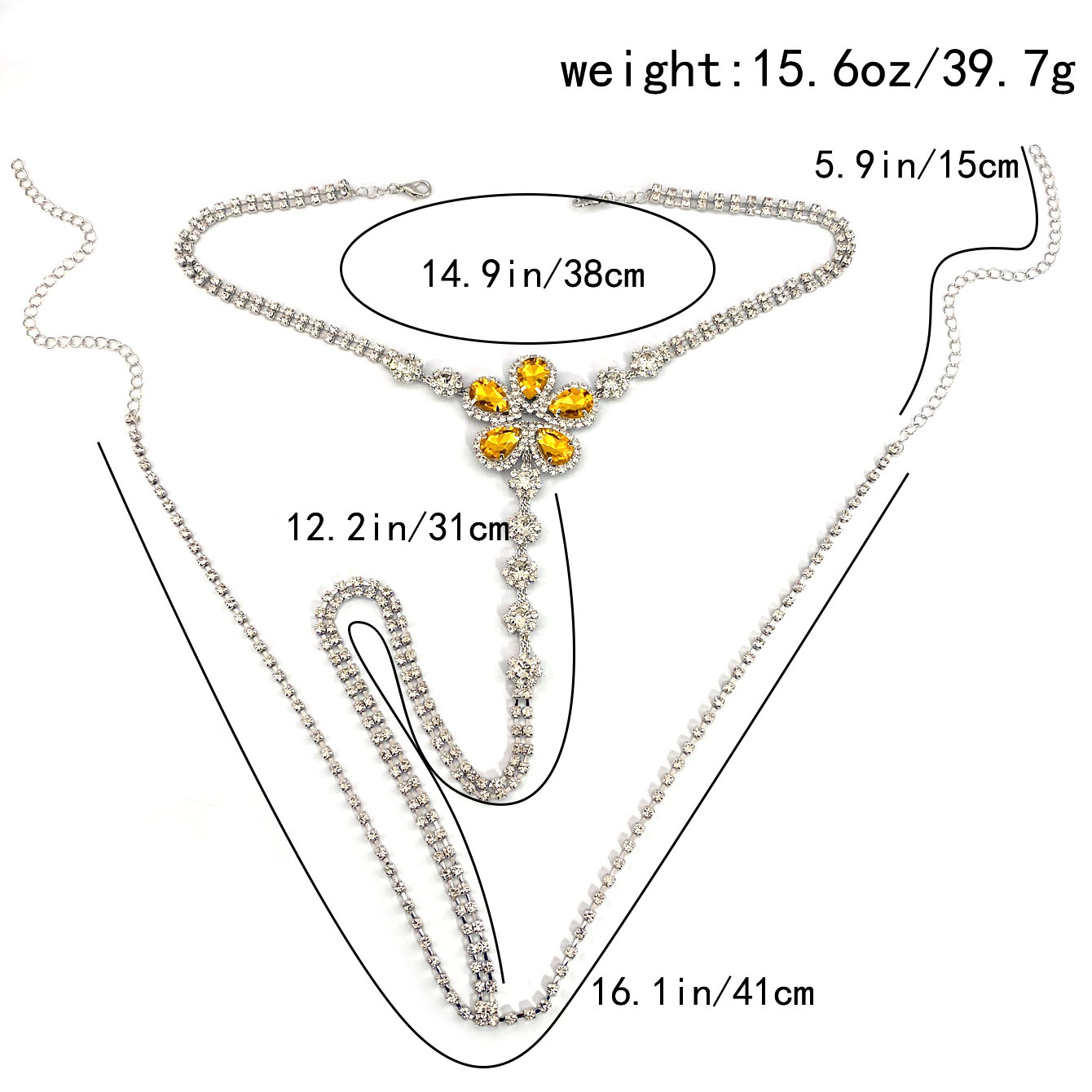 ชุดสายหนังประดับพลอยเทียมรูปดอ - Body Jewelry บทวิจารณ์และราคา