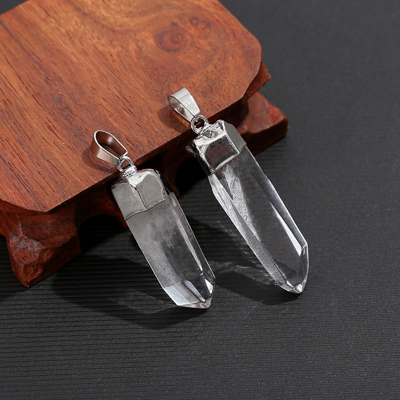 จี้คริสตัลควอตซ์ใสธรรมชาติ ชุบ - Crystal Pendant Necklace Natural Stone บทวิจารณ์และราคา