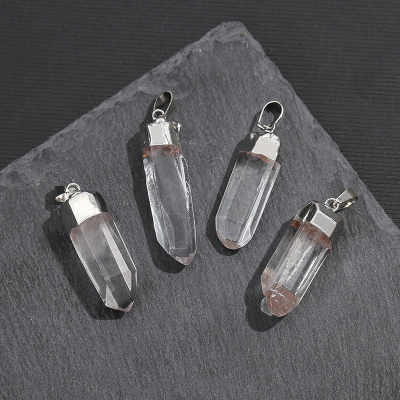 จี้คริสตัลควอตซ์ใสธรรมชาติ ชุบ - Crystal Pendant Necklace Natural Stone บทวิจารณ์และราคา