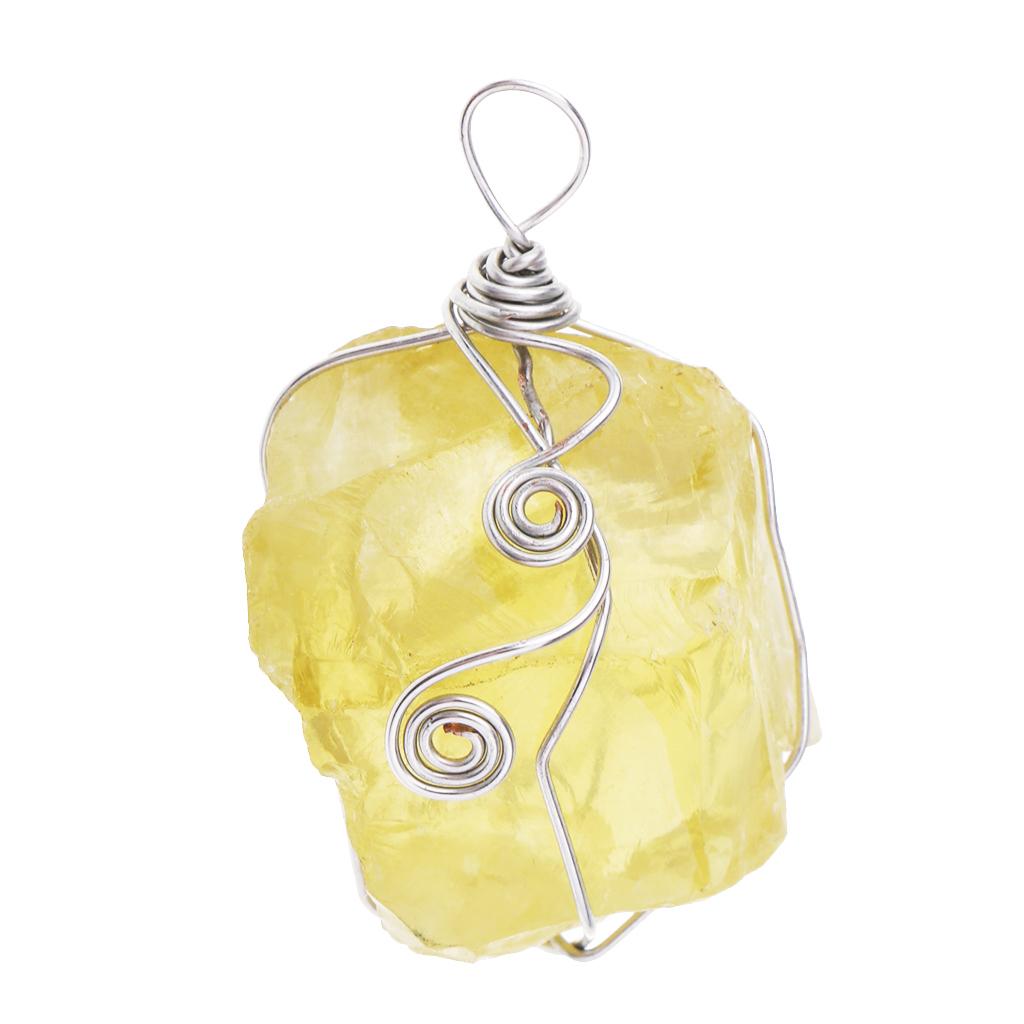 จี้ซิทริน สร้อยคอคริสตัลสีเหลื - Crystal Pendant Necklace Natural Stone บทวิจารณ์และราคา