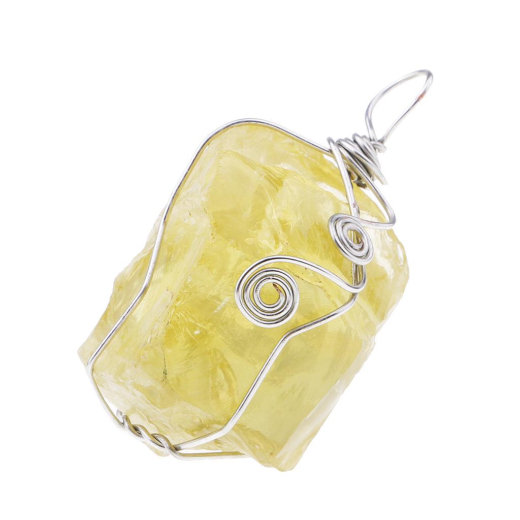 จี้ซิทริน สร้อยคอคริสตัลสีเหลื - Crystal Pendant Necklace Natural Stone บทวิจารณ์และราคา