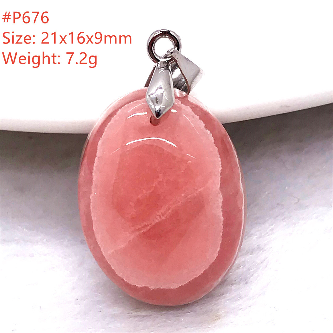 สร้อยคอจี้โรโดโครไซต์สีแดงธรรม - Crystal Pendant Necklace Natural Stone บทวิจารณ์และราคา