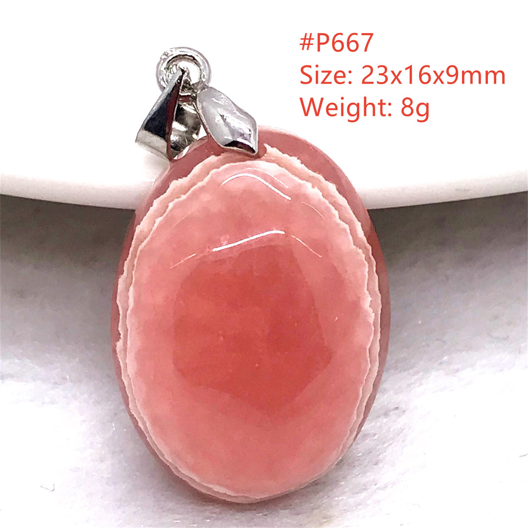สร้อยคอจี้โรโดโครไซต์สีแดงธรรม - Crystal Pendant Necklace Natural Stone บทวิจารณ์และราคา