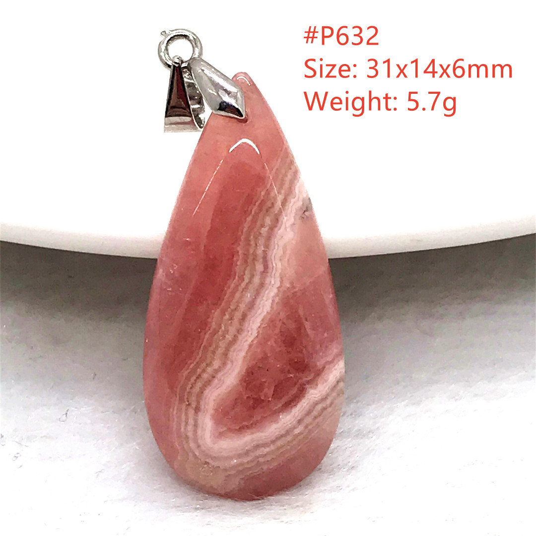 สร้อยคอจี้โรโดโครไซต์สีแดงธรรม - Crystal Pendant Necklace Natural Stone บทวิจารณ์และราคา