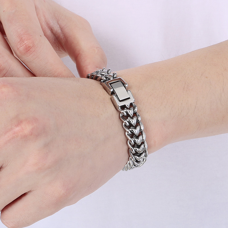 KALEN สร้อยข้อมือโซ่ถักสแตนเลส - Cuban Link Chain 12Mm บทวิจารณ์และราคา
