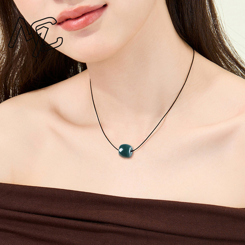 จี้สร้อยคอหยกพม่าแท้สีน้ำเงินเ - Necklaces บทวิจารณ์และราคา