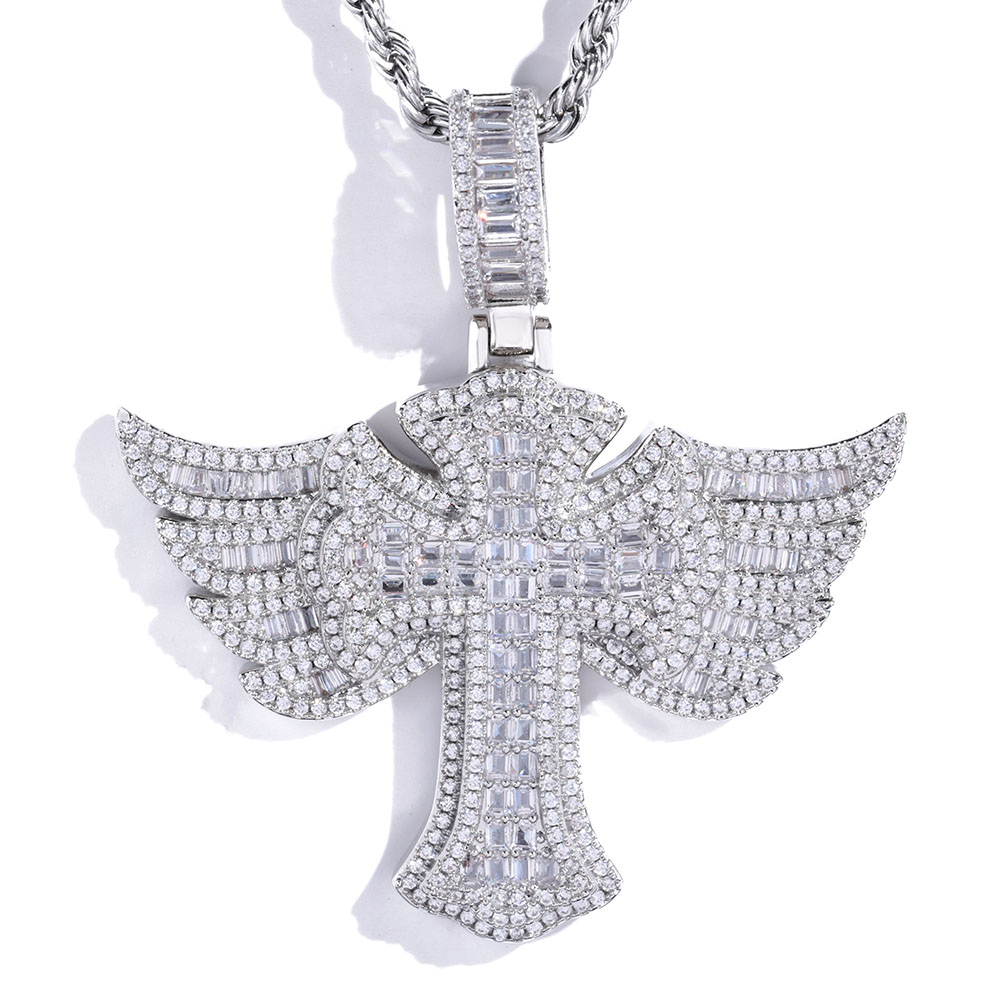 Hip Hop เพชร 18 K Gold Plated  - Cross Pendant Necklace Gold บทวิจารณ์และราคา