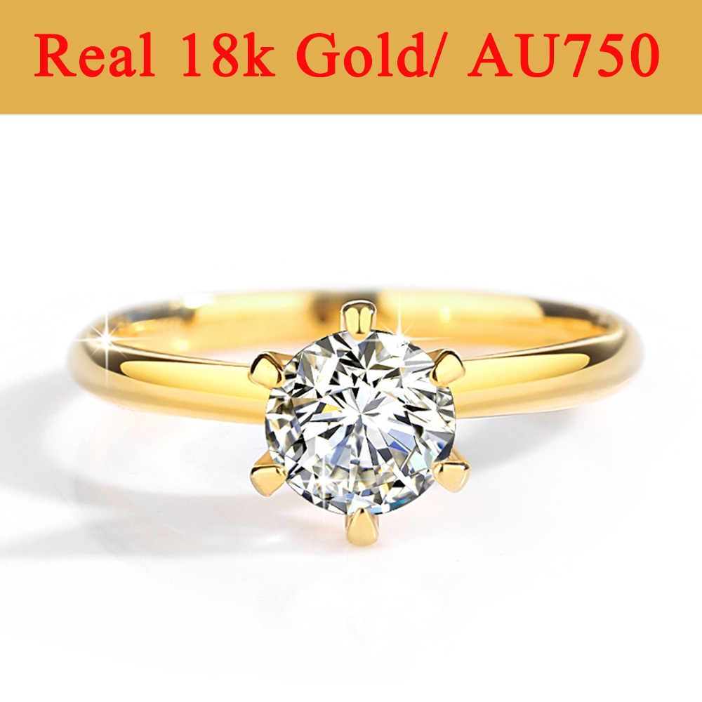 ทองจริง 18K Moissanite แหวน Ho - Moissanite Engagement Ring 1 Carat บทวิจารณ์และราคา