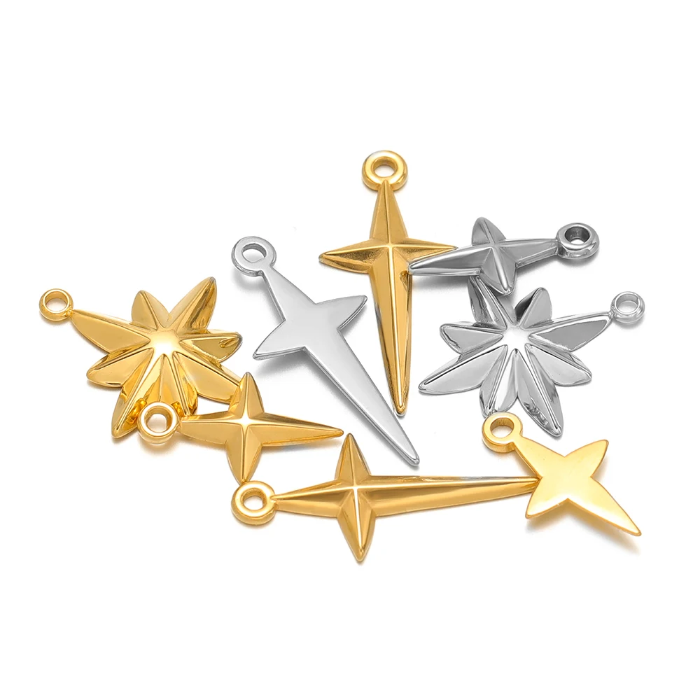 5pcs คุณภาพสูงสแตนเลสสตีล CROS - Cross Pendant Necklace Gold บทวิจารณ์และราคา