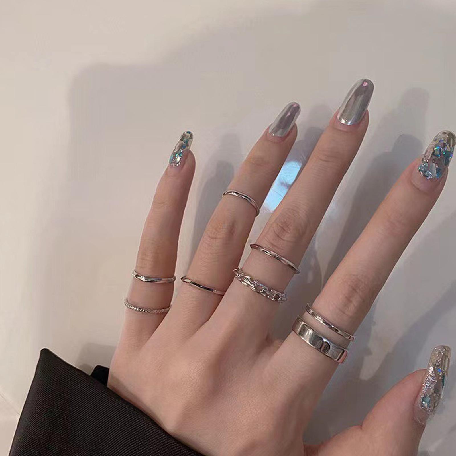 ชุดแหวนฮิปฮอปสำหรับผู้หญิง สีเ - Vintage Punk Knuckle Rings Set บทวิจารณ์และราคา